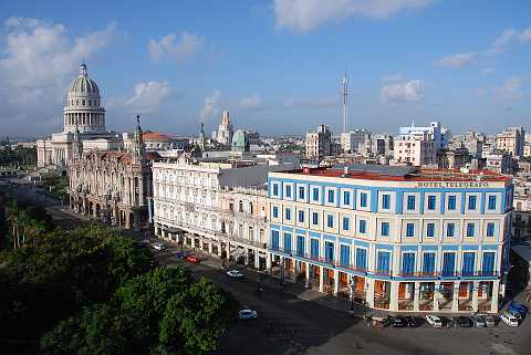  The roof of the Hotel NH Parque Central in Havana Centro had spectacular views of the Capitolio, the Gran Teatro de la Habana, Hotel Inglaterra, and Hotel Telgrafo on one side.